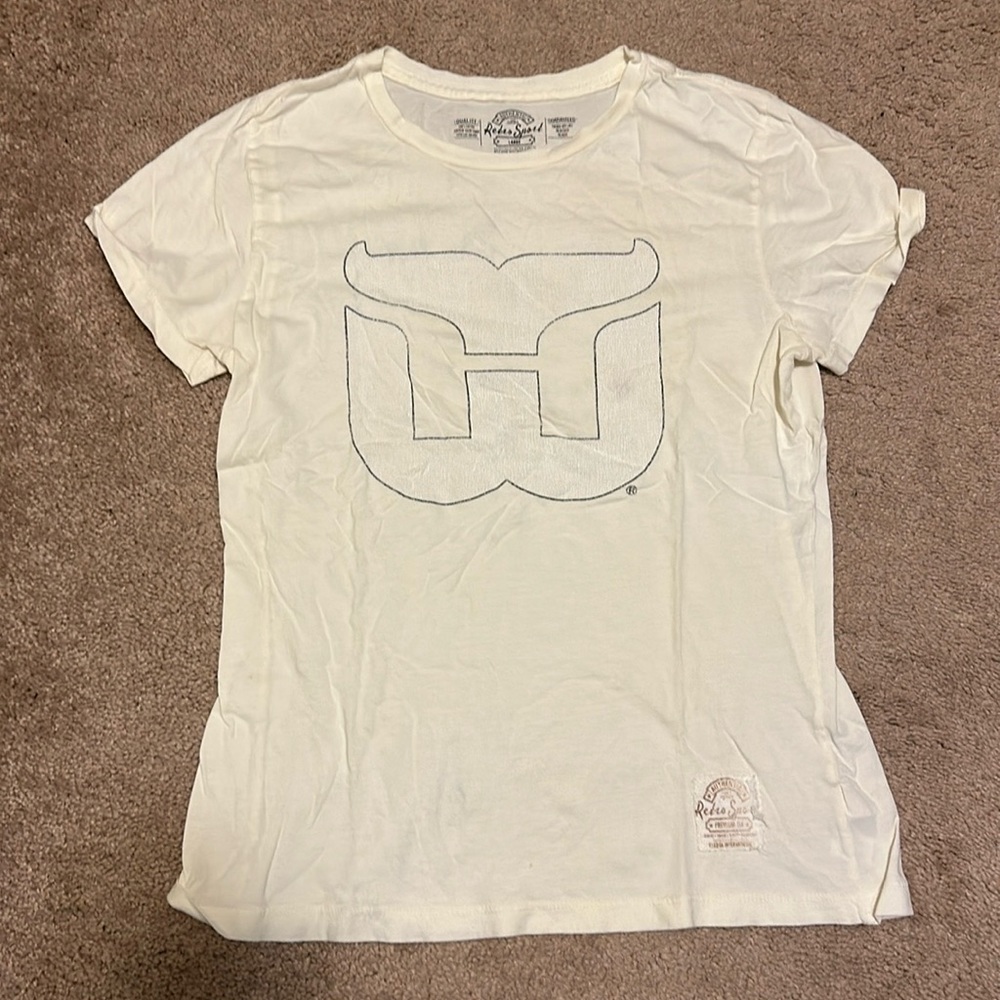 Hartford Whalers Retro Sports White Large Women’s Shirt